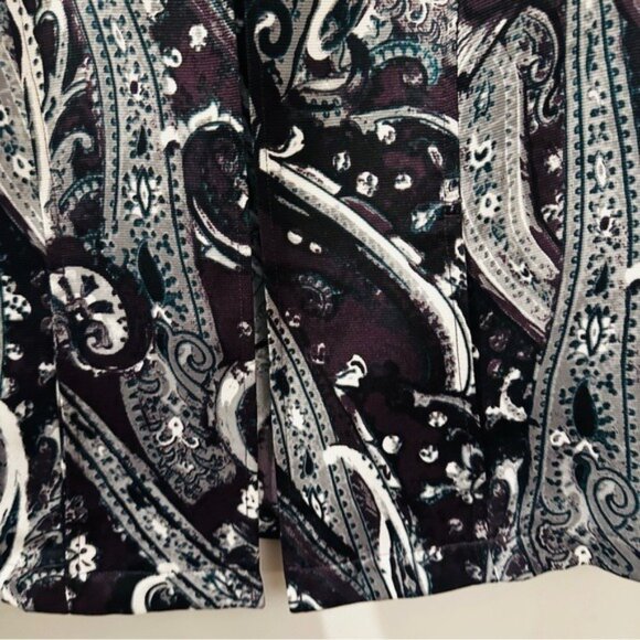 Chico’s Paisley Open Front Jacket Size 0 (4) Purple Black Gray Multicolor - Picture 6 of 12